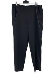 Vince Womens Size Medium Jogger Pants Satin Wrap Seam Black Relaxed Fit