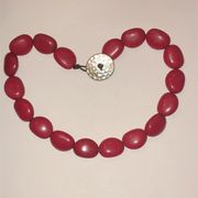Chaps Ralph Lauren Red Beaded Chunky Boho Necklace