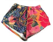 Mix Scarves Printed Sweatshorts SZ XS Floral Mixed Prints Colorful Soft