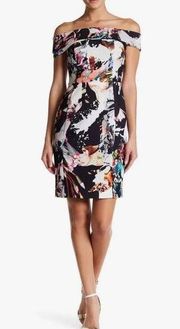 Black Halo Vision Quest Soto Floral Off Shoulder Cocktail Dress Size 2 NWT