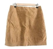 Suede Leather Mini Skirt Tan Preppy Skirts