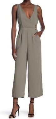 MAX & ASH Button Detail Plunge Jumpsuit - NWT - M