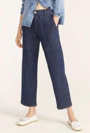 J. Crew High Rise Patch Pocket Straight Leg Jean in Indigo Size 27