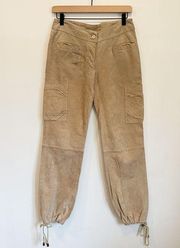 Wilsons Leather Maxima Nubuck Leather Cargo Pants Tan Size 2