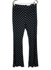 SO High Rise Lettuce Hem Flare Pants Black and Cream Size S New