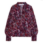 NWT  Paris Jorik Floral Blouse in Burgundy