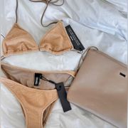 NWT Triangl Swim Terry Cloth Bikini Set with Bag S/M