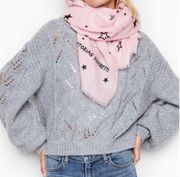 VS Victoria's Secret Light Pink Winter Angel Collection Stars Lightweight Scarf