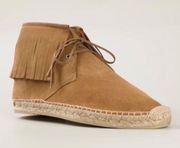 Tan Suede Fringe Espadrille desert boot booties IT 39.5 US 9.5