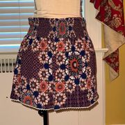 Juniper Blue Juniper Blu boho patterned skort NWT M