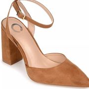 JOURNEE COLLECTION Women's Tyyra Block Heels Buckle Closure Tan sz 9.5