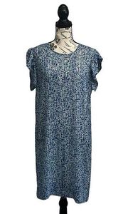 DKNY Ditzy Floral Sheer Shift Mini Dress Swim Cover Boho Peasent Modest XS