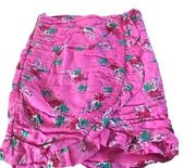 Pink Floral Print Ruffle Mini Skirt Sz. XS Spring Summer Hottie