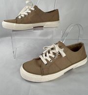 Lauren Ralph Lauren Womens Jolie Canvas Sneakers Size 6B‎ Tan