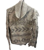 Lucky Brand Fringe Wool Blend Sweater