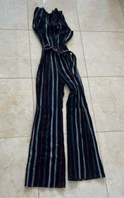 Bella Dahl Striped Pantsuit Sz XS Elastic Waistband