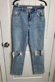 Abercrombie Fitch distressed 90s straight ultra high rise jeans size 28