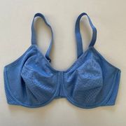 Wacoal Bra Womens 38DDD Blue Visual Effects Minimizer Full Coverage Underwire