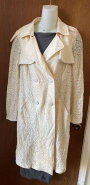 White Ivory lace trench coat