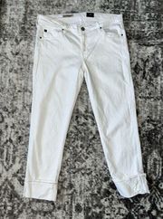 AG Adriano Goldschmied Adriano Goldschmied Petite Slim Straight Cuffed White