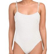 Vitamin A Size 4 XS Valentina Ecorib One-Piece Rumba Polka Dot Swimsuit White