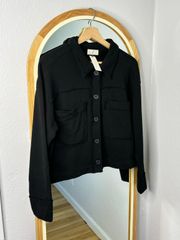 T.la black button up shirt jacket shacket