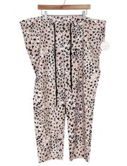 Camila Coelho Wren Linen Blend Leopard Print Pants Sz XL