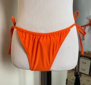 Small Orange Side Tie Tunneled Bikini Bottoms