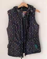 Sly Puff Vest Black Polka Dot Size Medium