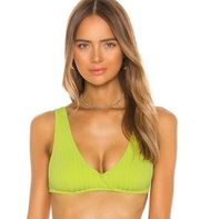 SOLID & STRIPED The Beverly Neon Bikini Top Chartreuse Rib Bikini Women’s Medium