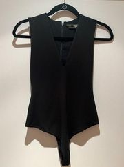 Alice + Olivia Black V Neck Bodysuit