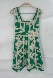 Maeve Anthropologie Emma Green Floral Bohemian Women 2 Spring Summer Mini Dress