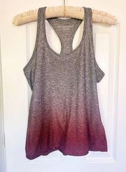 Beyond Yoga Women's Sleeveless Racerback Red Gray Ombre Work Out Tank Top Size S
