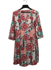 Women's Dresses Size Medium Paisley 3/4 Sleeve knee Length Pullover V-Neck