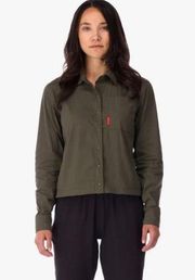 TOPO Designs Global Snap Up Long Sleeve Top in Olive Green