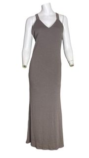 Chicago Black Label Sz S Drape Back Mocha Maxi Dress