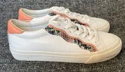 Madewell Sidewalk Low-Top Sneakers in Snake Embossed Leather Women’s Size 6.5