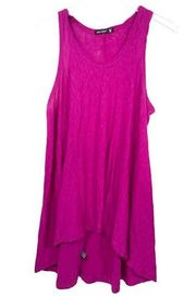 ALTERNATIVE Long Tank Tunic High Low Casual Magenta Egyptian Cotton Size Large