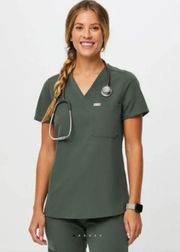 olive green scrubs top