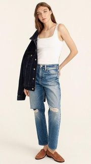 J CREW Slouchy Boyfriend Jeans Southern Sky wash distressed