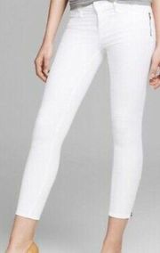 J Brand Womens Tali Zip Detail Skinny Crop Jeans In White Blanco Size 28…‎