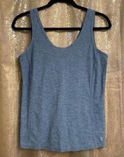 Old Navy  Active Blue marled Breath On Knotted Back Tank Top, Small