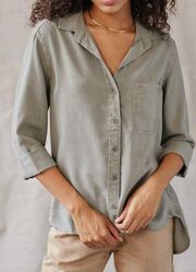 Anthropologie Bella Dahl Shirt Tail Button Down - Soft Army Size M