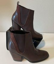 Grand OS brown chunky heel ankle boots Sz 8B