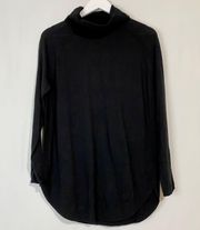 Women’s Cowl Neck Wool Blend Scoop Hem Sweater Black Size Small NWT