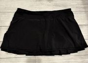 Lululemon  Pace Setter Black Athletic Tennis Skirt Skort Women Size 12