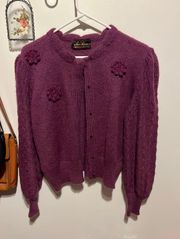 Purple Vintage Flower Cardigan 