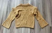 Mainstrip M/L Tan Crew Neck Knit Sweater