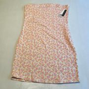 bp Womens‎ Pink Dress Size Small Strapless Floral Print Knit Tube Stretch