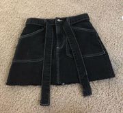 Black denim skirt with white outline never worn